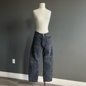 AGOLDE High Rise Straight Leg Jeans Button Fly Charcoal Gray Size 27